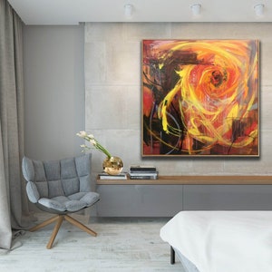 flower painting abstract, large abstract painting on canvas, large canvas art, extra large abstract art, large oil painting abstract A409