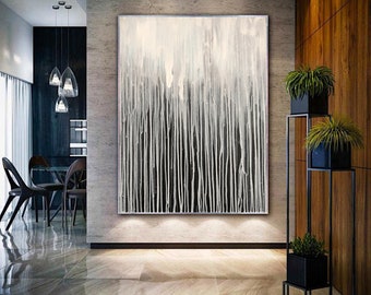 bianco nero dipinto astratto dipinto in bianco e nero originale tela arte nero bianco minimalista arte murale soggiorno decorazione murale A554