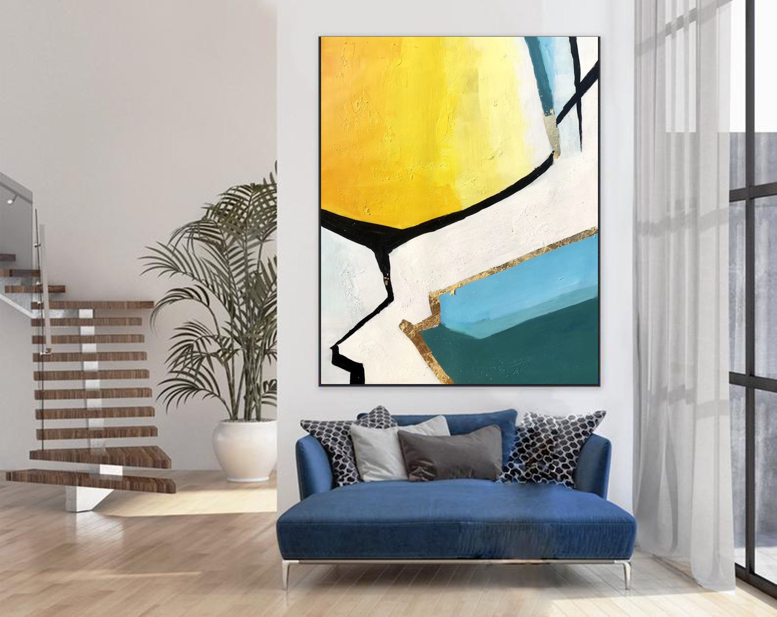 Extra Large Wall Art Framed Original Abstract Painting Large Etsy