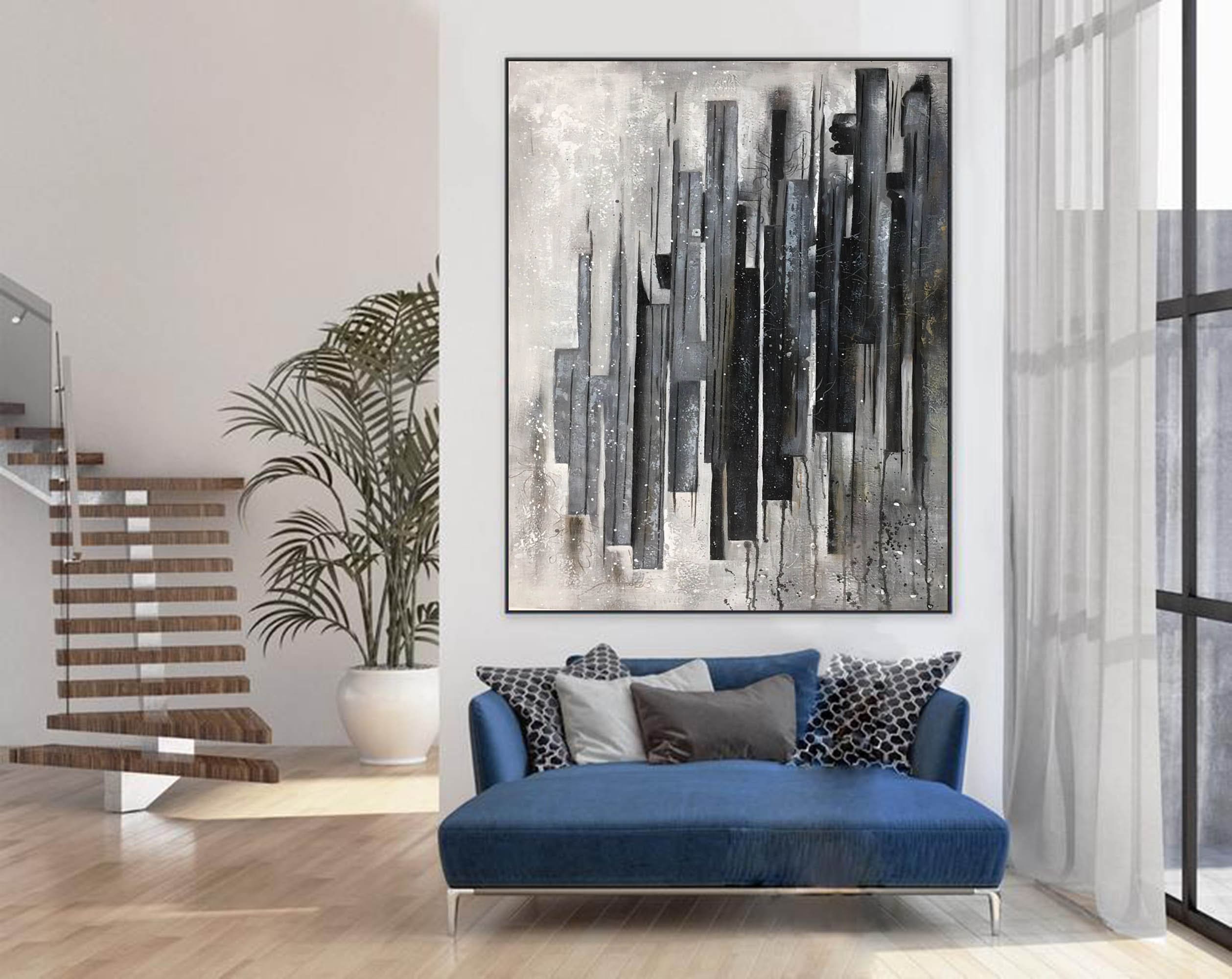Large Abstract Painting Original Modern Abstract Canvas Art | Etsy