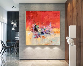 抽象アクリル画 赤 絵画 アクリル画 抽象画 フロイドアート 絵画 ヒロマ 通販