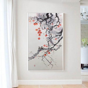 large abstract painting original, abstract canvas art, flower painting abstract, huge wall art, modern wall art, oversized canvas art A430