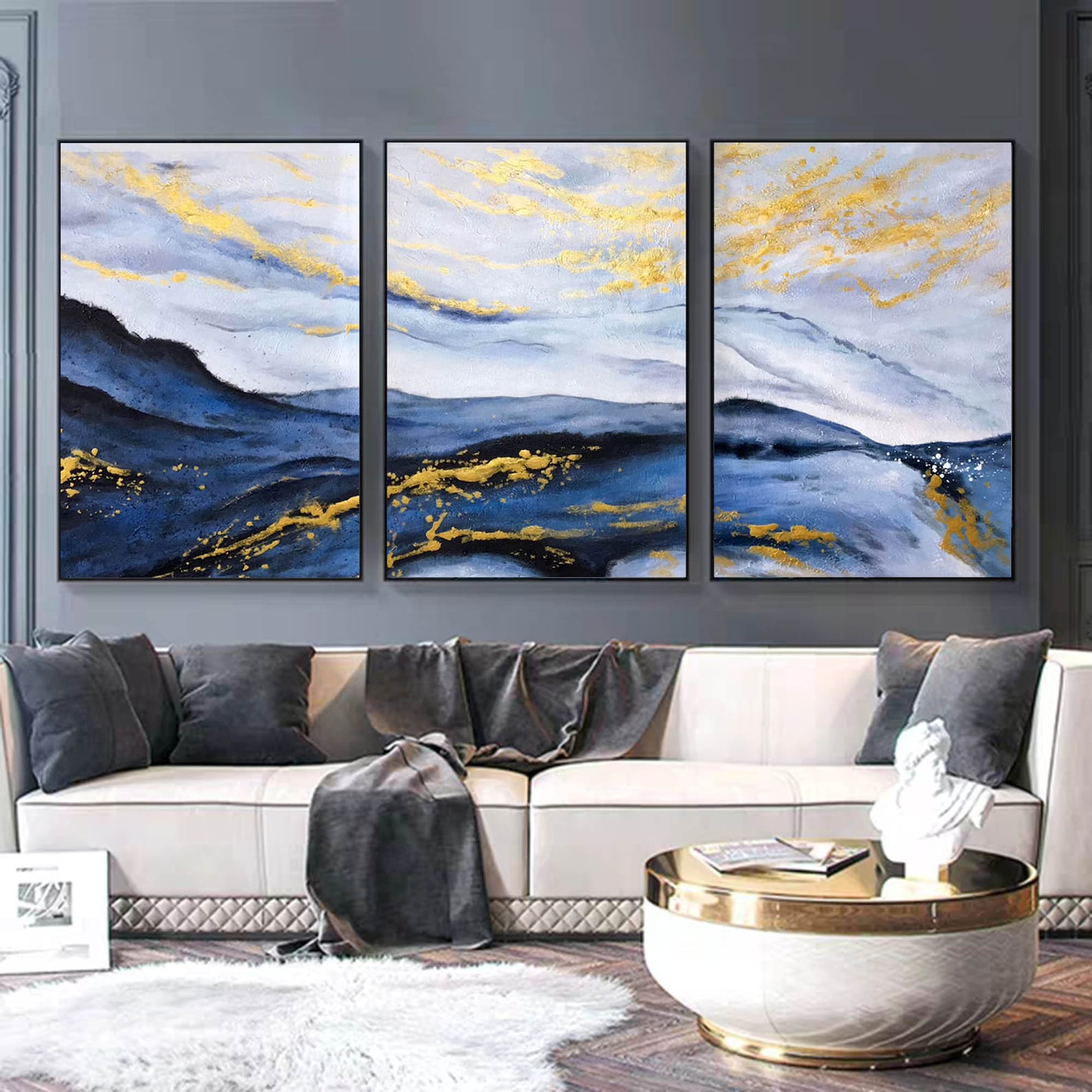 Set of 3 wall art canvas extra large canvas wall art large Etsy