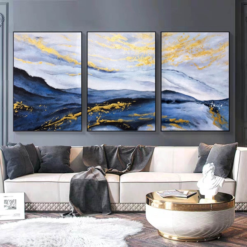 Set of 3 Wall Art Canvas Extra Large Canvas Wall Art Large Etsy