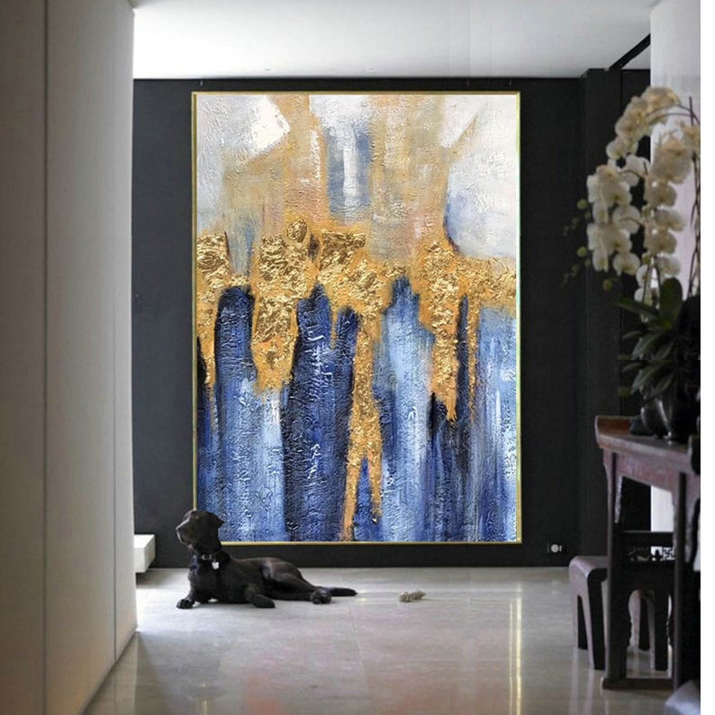 Blue Abstract Oil Painting Textured Wall Art Abstract - Etsy