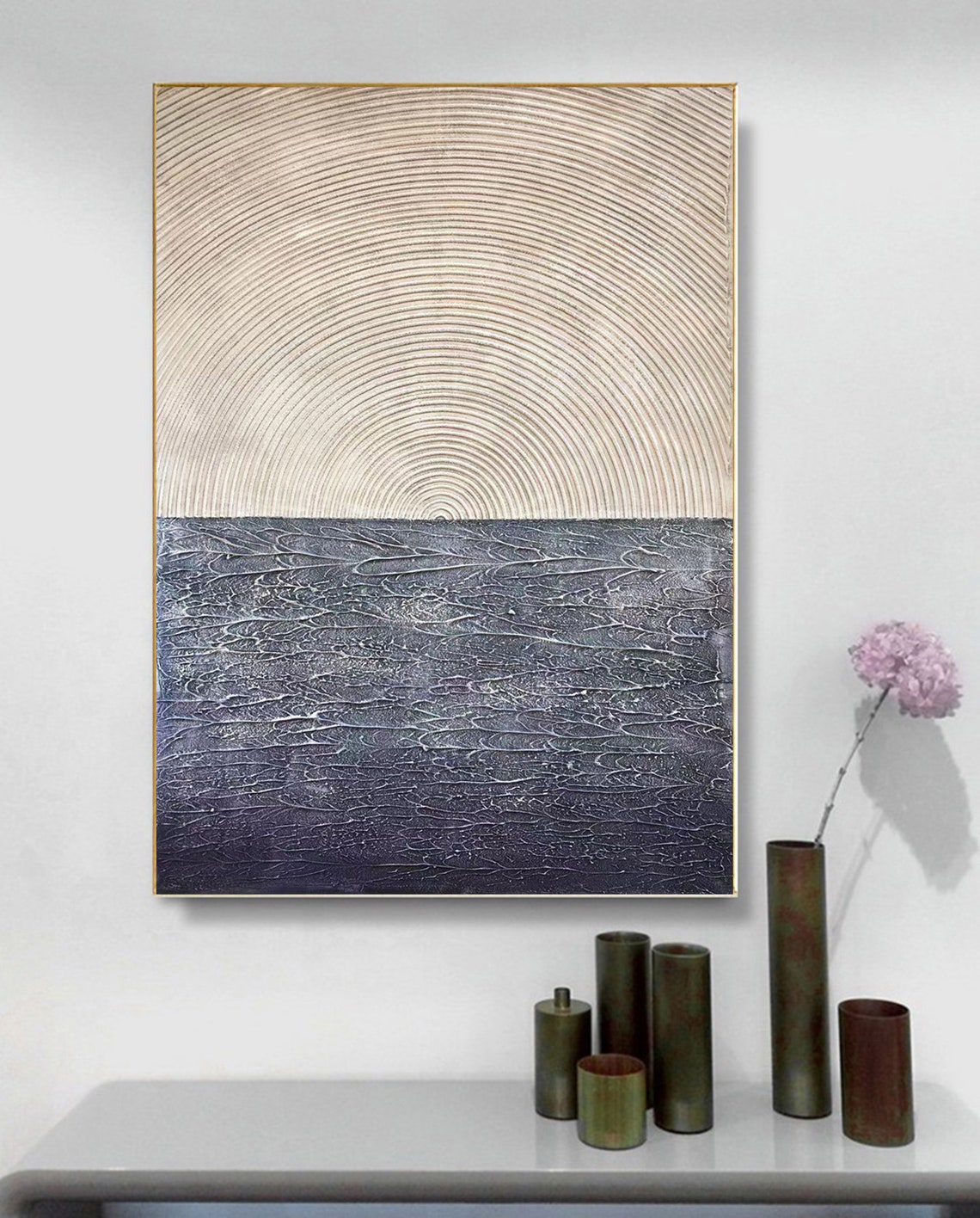 Photo inspiration: Original Beige Blue Abstract Painting Textured Handmade Wall Art For Photo Inspiration