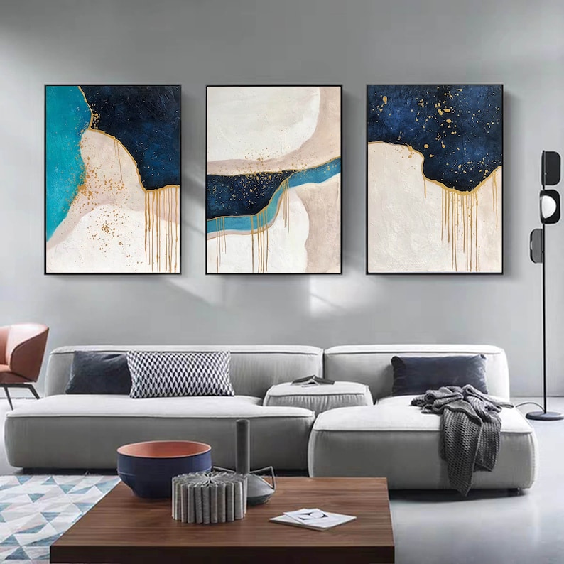Living Room Wall Art Painting Abstract Large Abstract Wall - Etsy