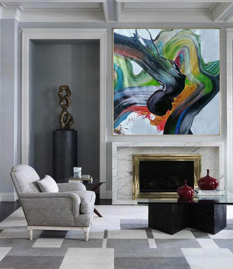 Original abstract canvas art huge wall art canvas extra Etsy