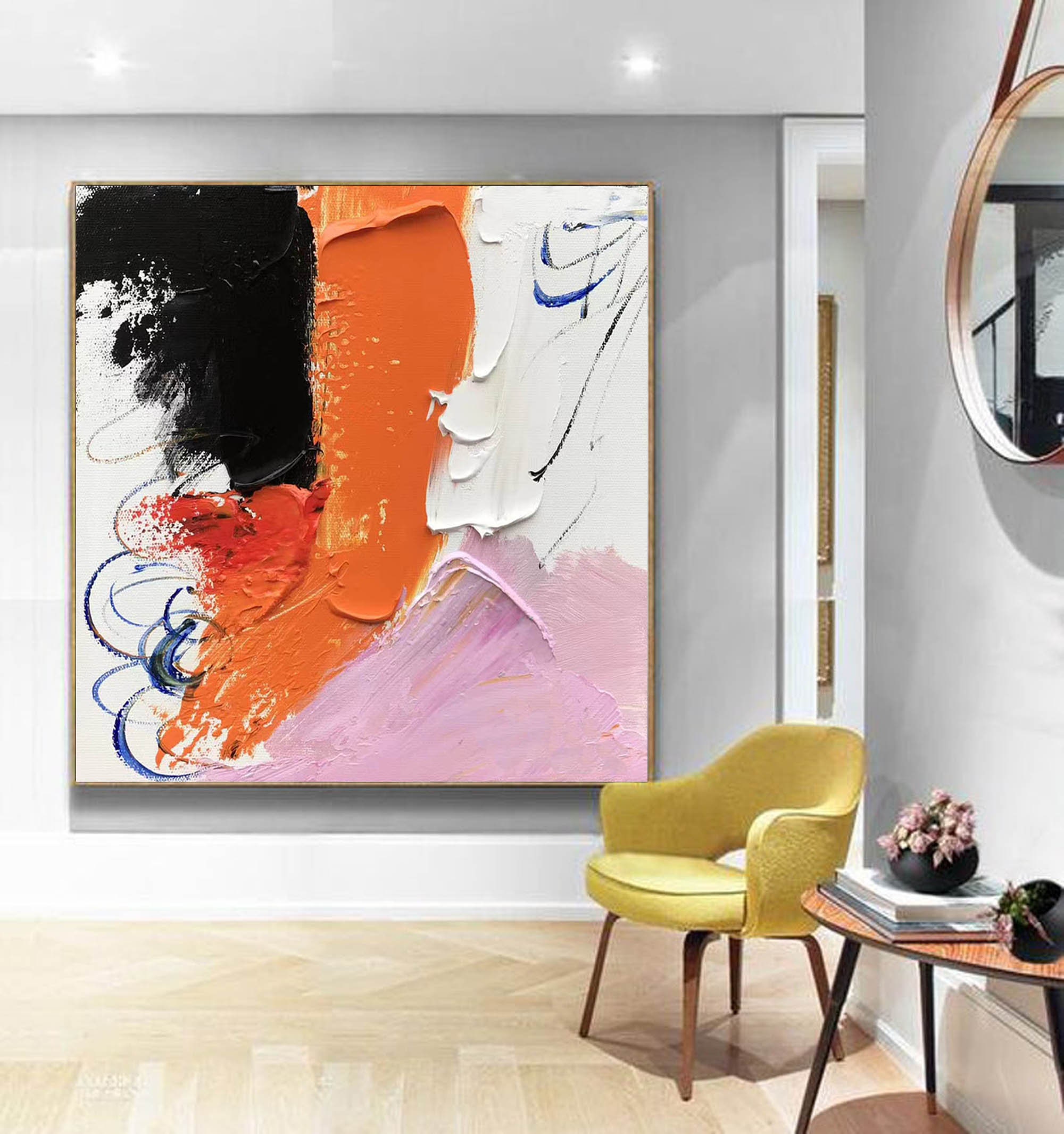Modern Abstract Painting on Canvas, Large Acrylic Painting, Huge Wall ...
