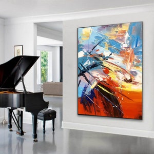 extra grote muurkunst handgemaakte originele canvaskunst kleurrijk schilderij acrylschilderij oversized muurkunst canvas moderne abstracte kunst A187