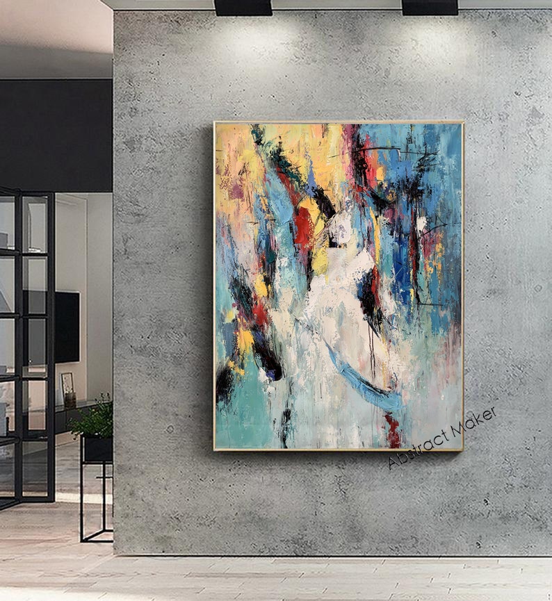 Large Abstract Wall Art Living Room Painting Original - Etsy