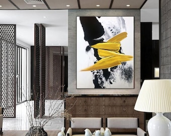 large abstract canvas art gold wall art handmade original abstract painting extra large wall art canvas gold painting abstract art A41
