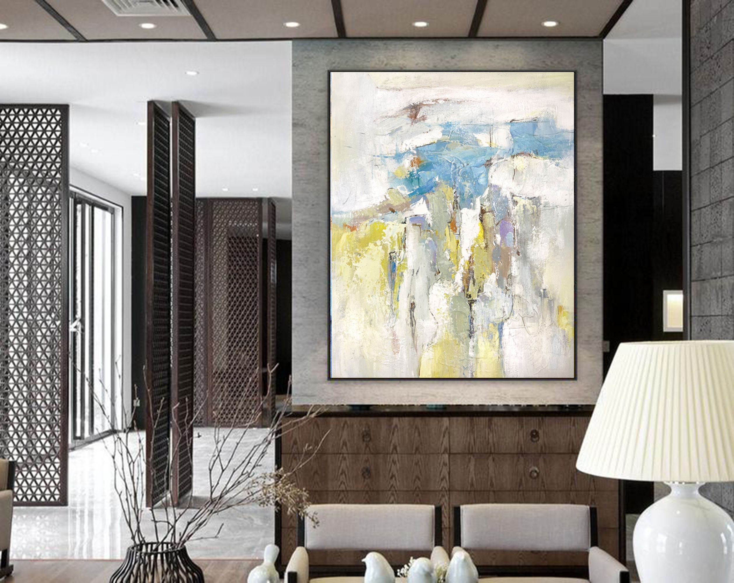 Large Abstract Painting on Canvas Modern Abstract Canvas Art | Etsy
