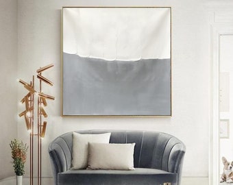 extra large wall art abstract, gray painting, original abstract oil painting on canvas, textured wall art abstract acrylic painting A641