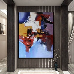 colorful abstract painting original, large canvas wall art, abstract acrylic painting, modern abstract painting, huge wall art canvas M397