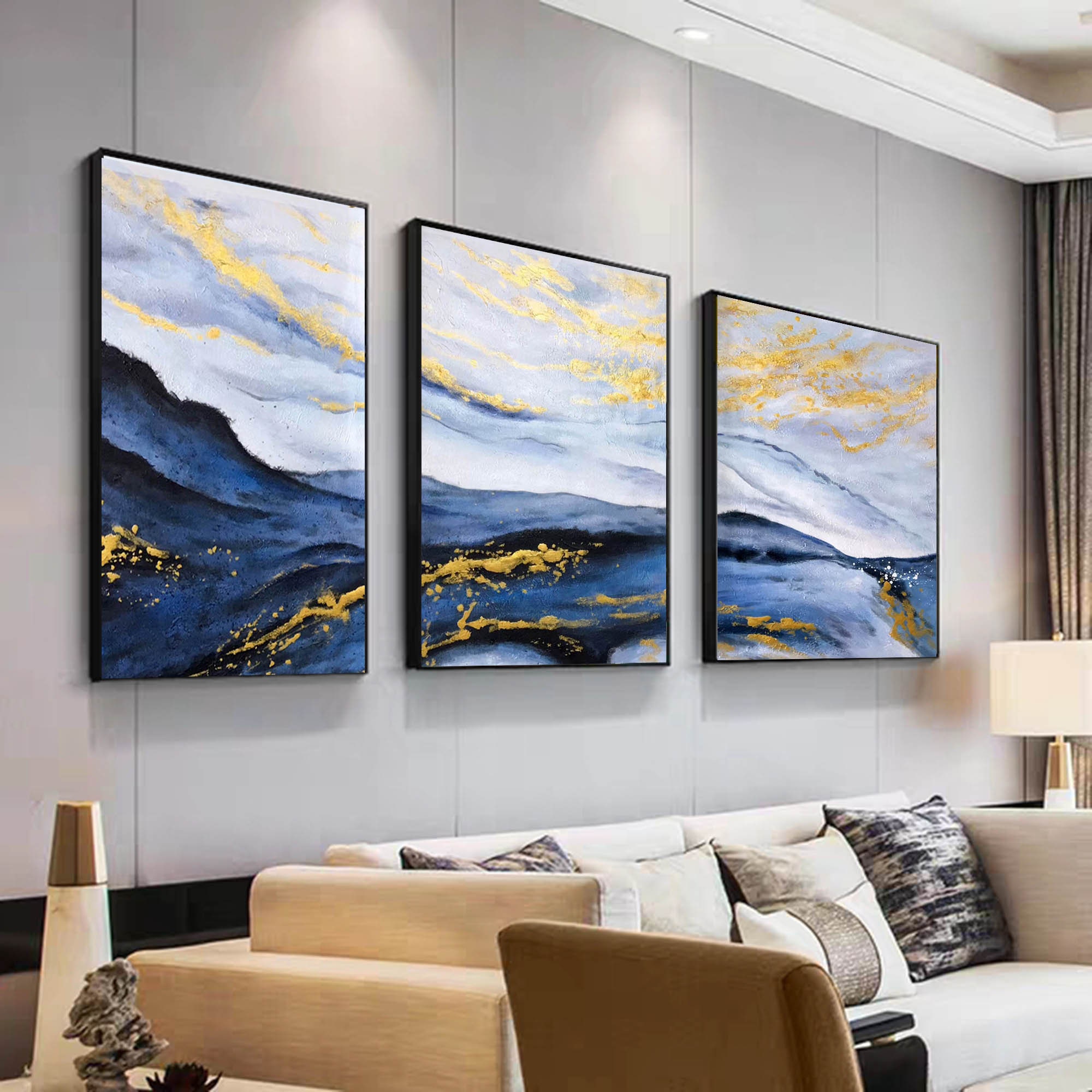 Set of 3 wall art canvas extra large canvas wall art large Etsy