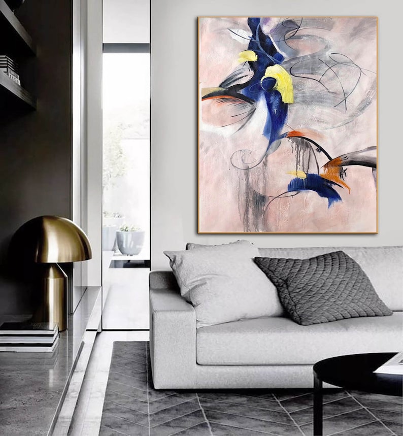 Large Abstract Painting Large Modern Wall Art Oversized Wall Etsy
