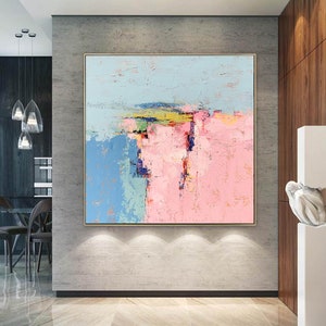 extra large wall art abstract, pink abstract painting original, acrylic painting, pink abstract wall art, textured wall art paintingA584