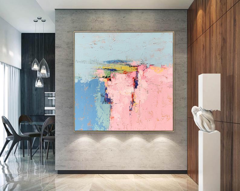 Extra Large Wall Art Abstract Pink Abstract Painting Etsy