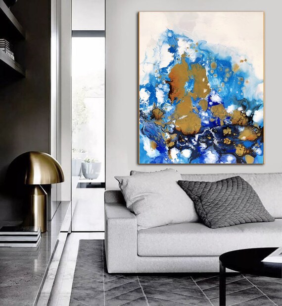 Handgemaltes Abstraktes Ölgemälde Auf Leinwand – Gerahmt & Fertig Zum Aufhängen, Moderne Wandkunst