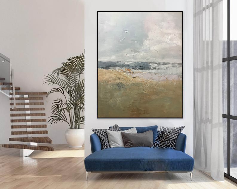 Large Canvas Wall Art Landscape Modern Abstract Painting on Etsy