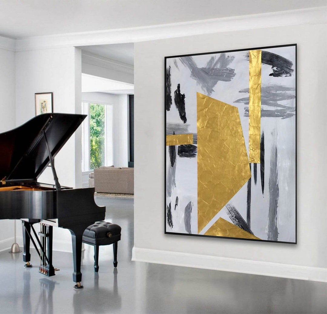 Large Abstract Canvas Art, Extra Large Wall Art Canvas, Geometric ...