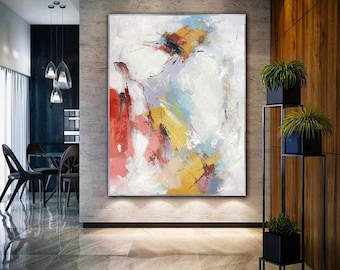 Colorful Textured Abstract Art – Original Handmade Acrylic Painting on Canvas A550