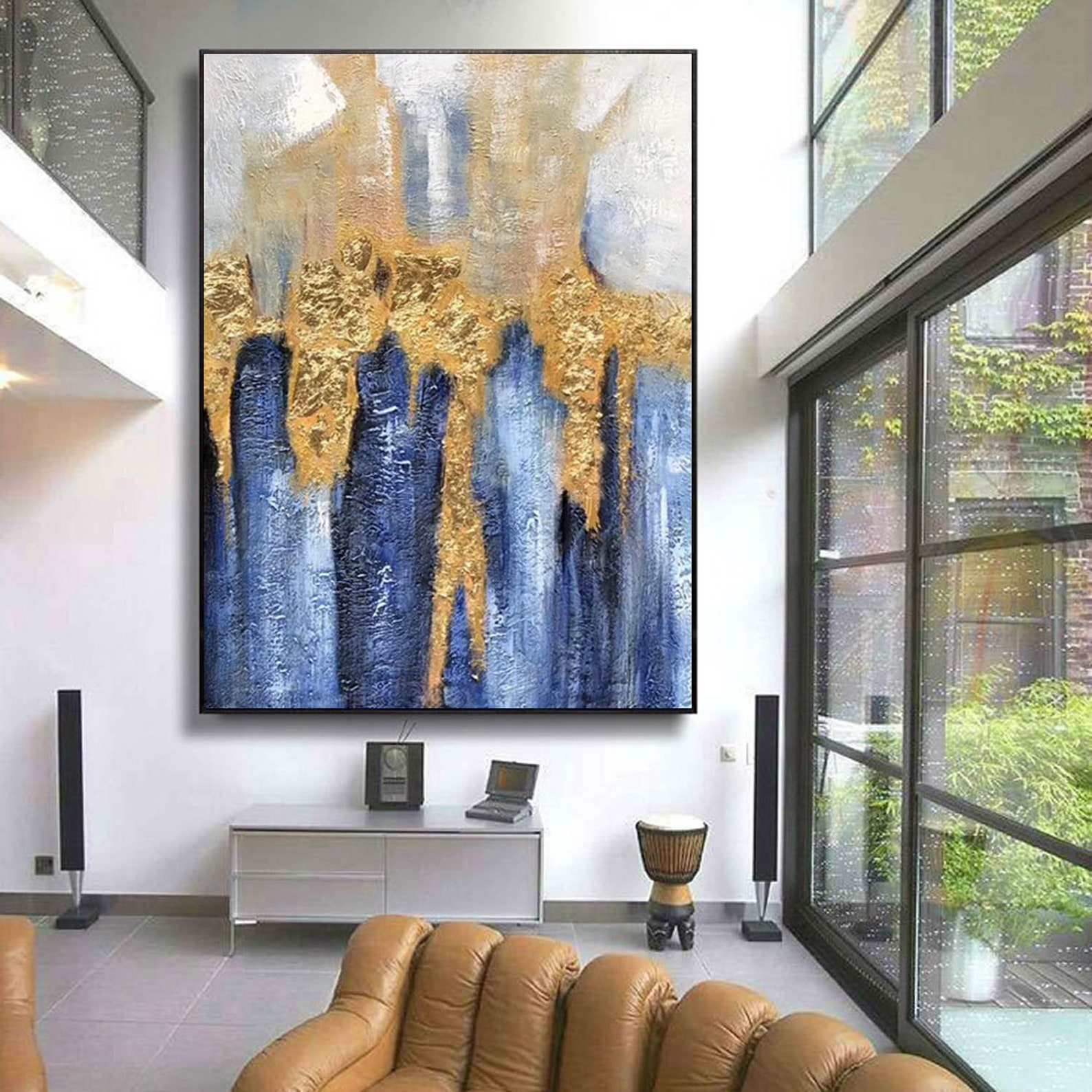 Blue Abstract Oil Painting Textured Wall Art Abstract - Etsy