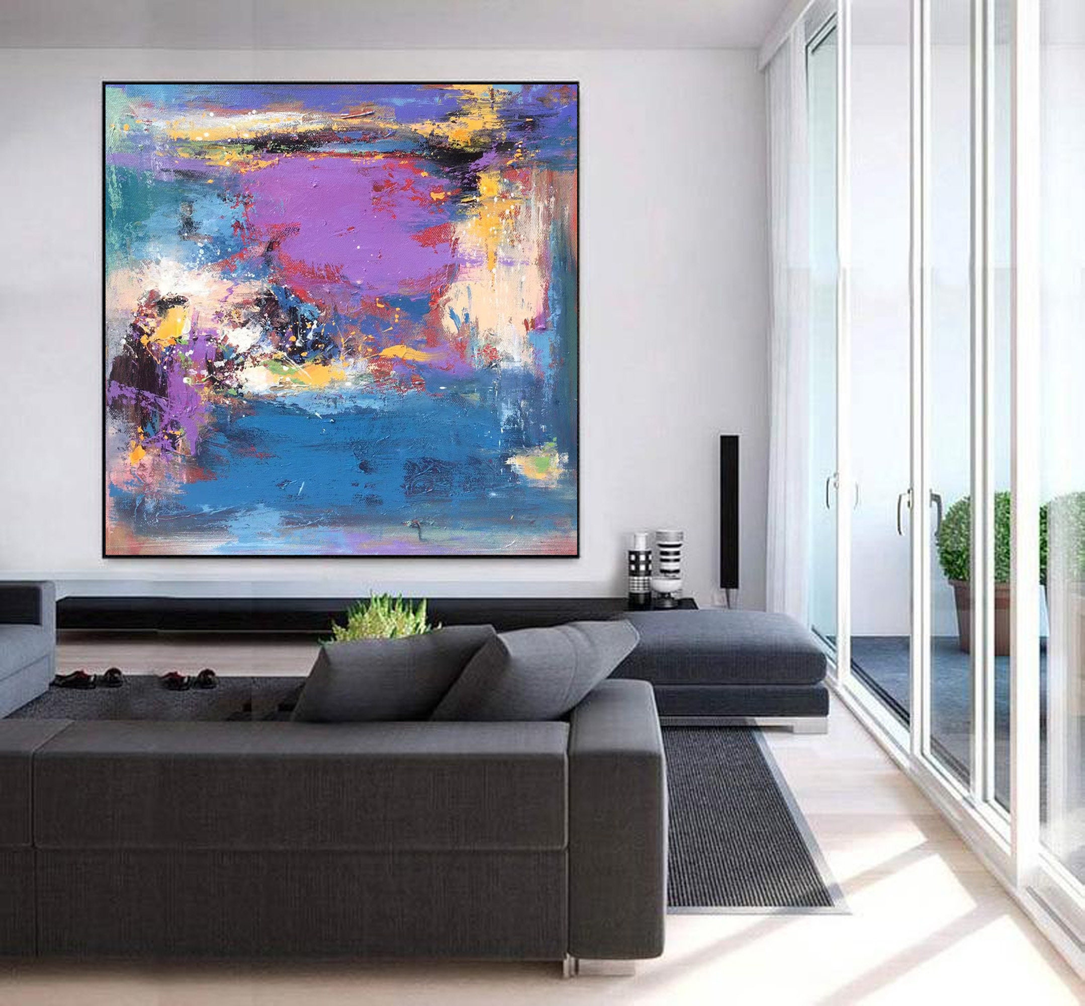 Original Abstract Oil Painting Textured Wall Art Canvas - Etsy