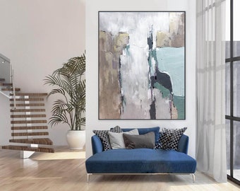large abstract painting, original abstract oil painting canvas, extra large canvas wall art, modern abstract wall art framed A523