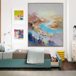 large landscape painting abstract, original painting on canvas, extra large wall art abstract, modern abstract art, original canvas art A435