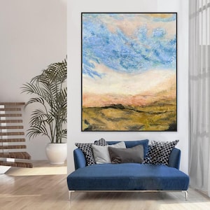 blue painting abstract landscape painting large abstract wall art original canvas art modern abstract painting large canvas wall art A107