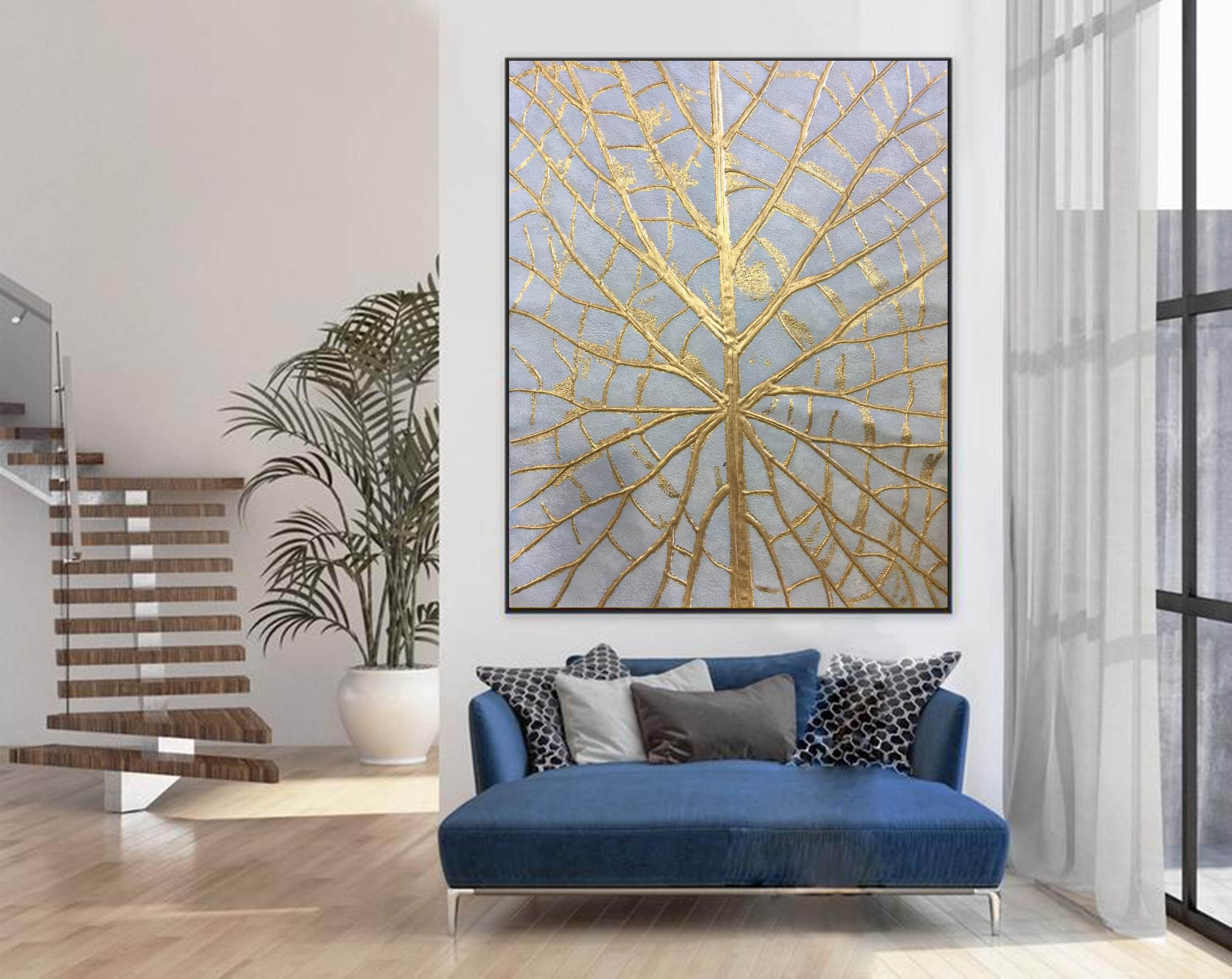 Extra Large Wall Art Abstract Gold Canvas Painting Hand Painted Wall ...