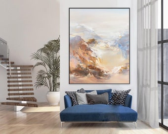 extra large wall art canvas, large canvas art abstract landscape painting, mountain painting, modern abstract painting on canvas M276