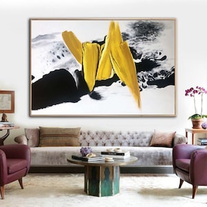 överdimensionerad abstrakt målning originalkonst, stor original abstrakt målning på duk, modern abstrakt väggkonst på duk, canvas väggkonstA47 bild 1
