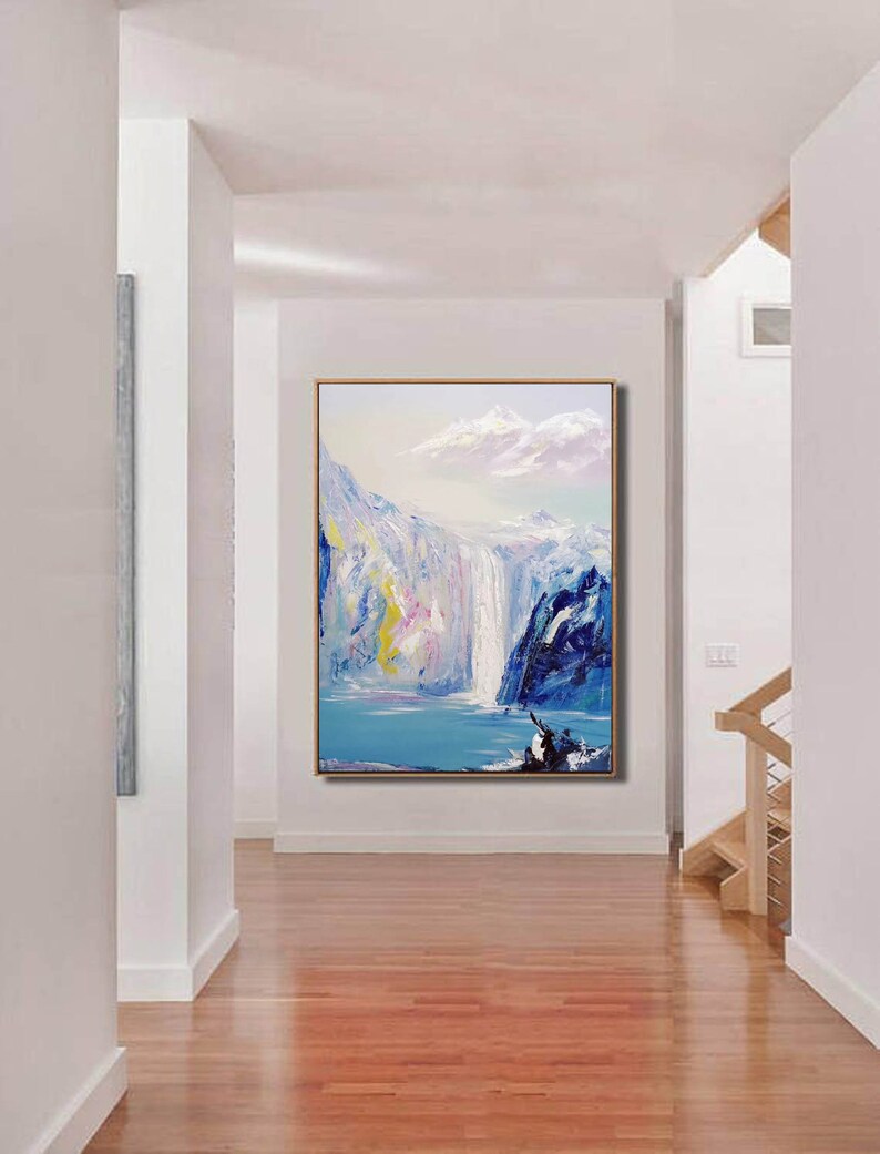 Large Modern Abstract Painting, Landscape Painting on Canvas, Textured ...