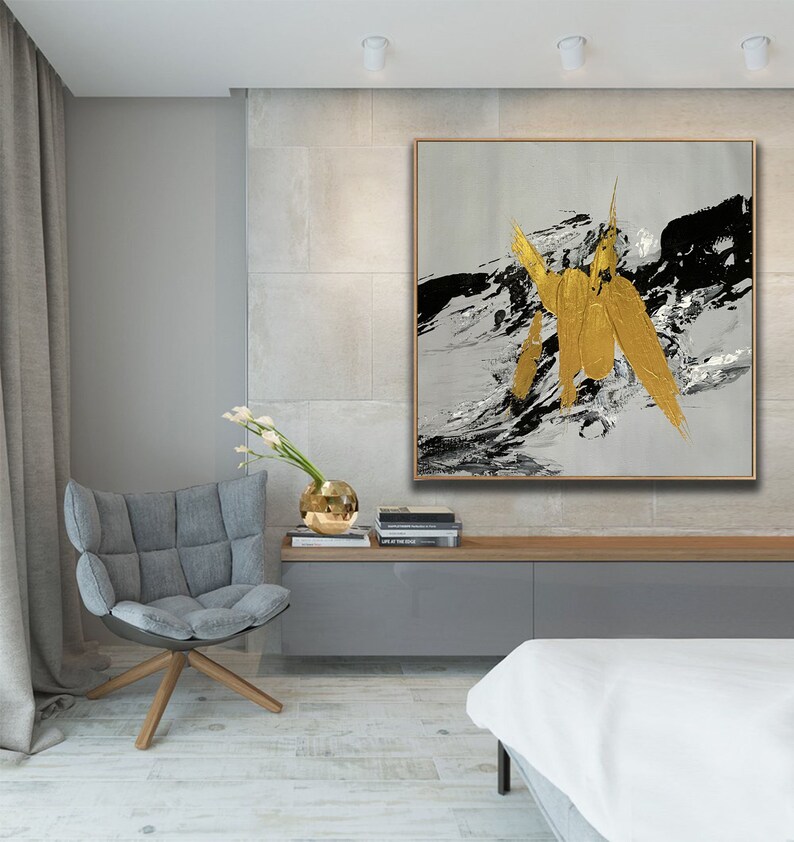 Extra Large Canvas Wall Art Gold Painting Abstract Painting Etsy