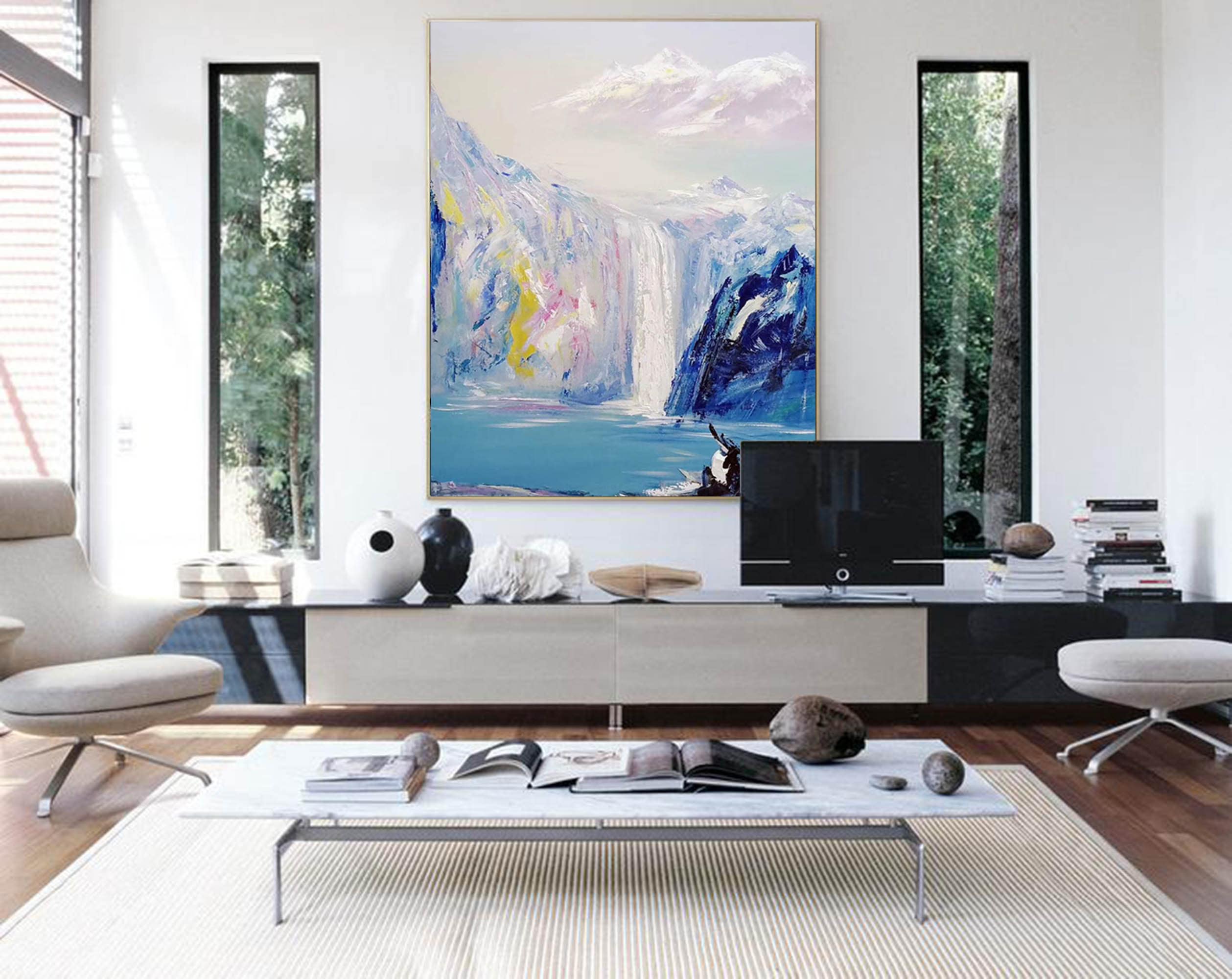 Large Modern Abstract Painting Landscape Painting on Canvas | Etsy