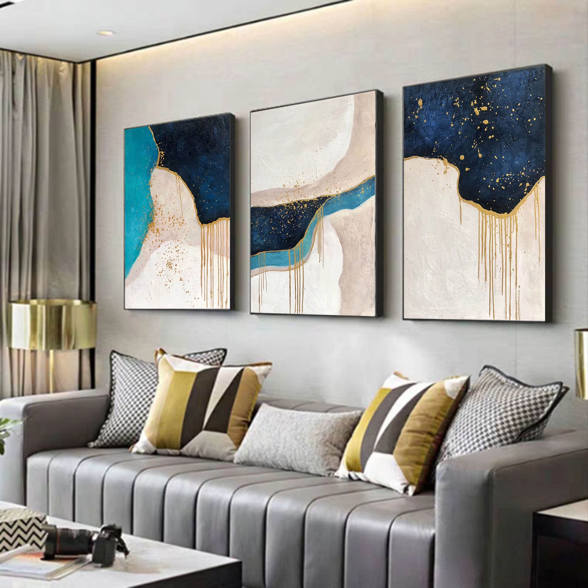 Living room wall art painting abstract large abstract wall Etsy