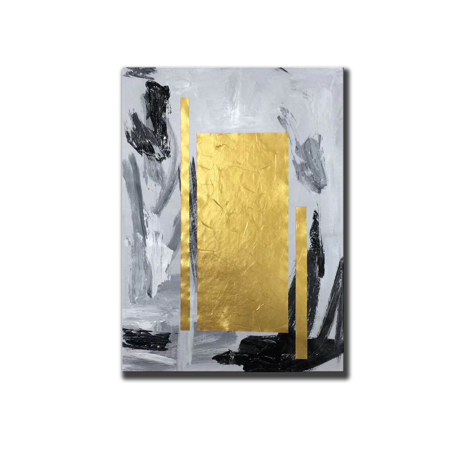 Original Paintings on Canvas Original, Gold Leaf Wall Art Canvas, Extra ...