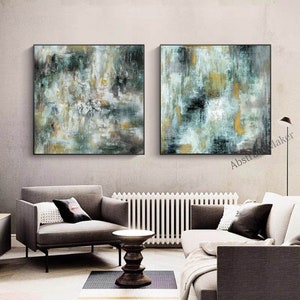 original abstract art painting on canvas, set of 2 wall art, original canvas art, handmade wall art, contemporary art hand painted A752