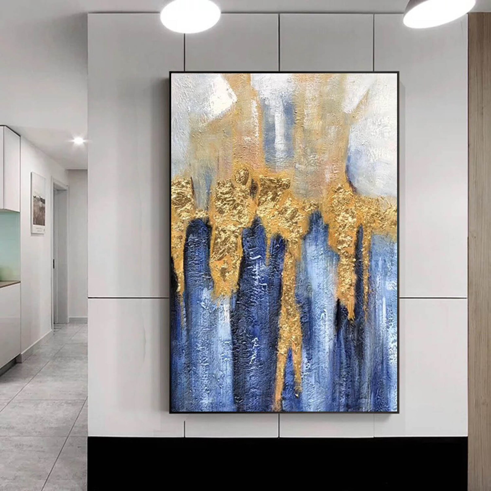 Blue Abstract Oil Painting Textured Wall Art Abstract | Etsy