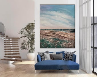 large abstract wall art, modern abstract painting landscape, original canvas painting, large canvas art, living room wall art abstract A478