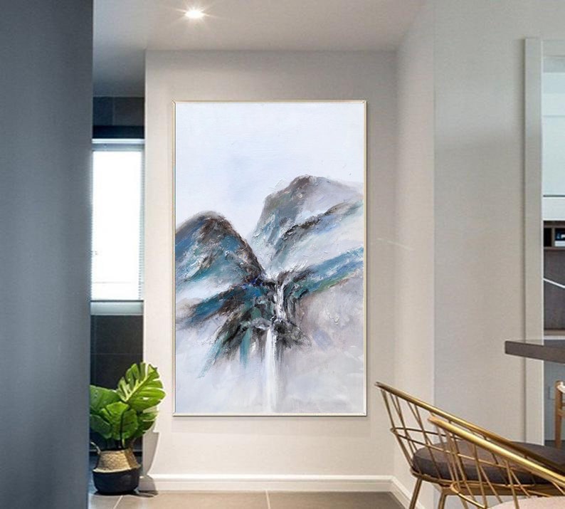 Framed Wall Art Abstract Mountain Wall Art Canvas Large Etsy