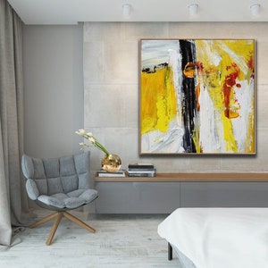 groot olieverfschilderij, kleurrijke acrylcanvaskunst, origineel abstract schilderij, extra grote muurkunst abstracte schilderkunst, kleurrijke kunstwerken W240