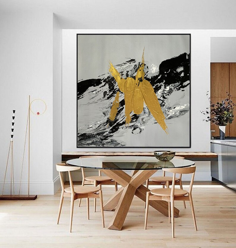Extra Large Canvas Wall Art Gold Painting Abstract Painting Etsy