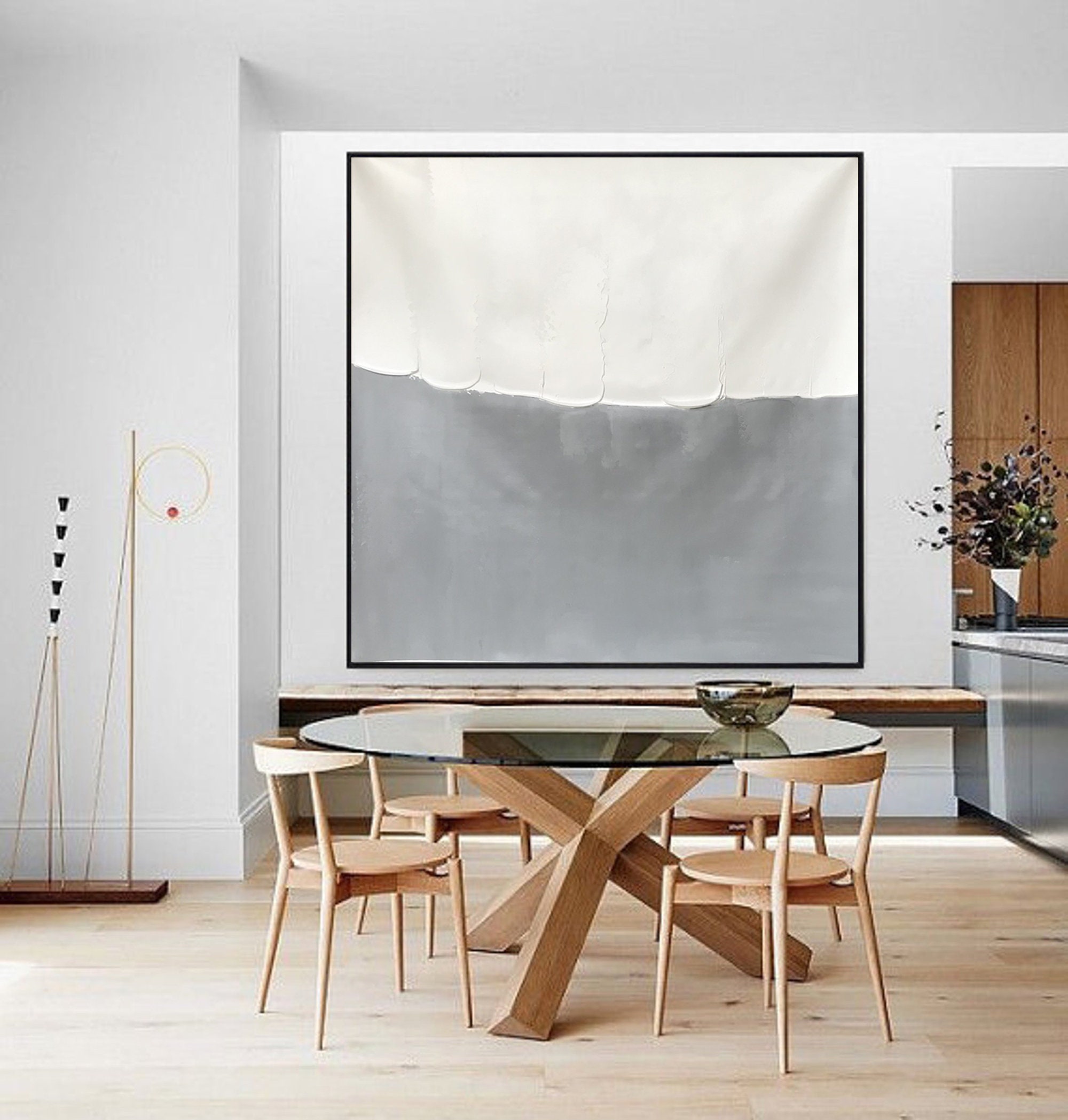 Extra large wall art abstract gray painting original Etsy