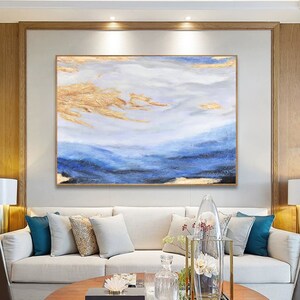 original abstract painting on canvas extra large wall art abstract modern abstract wall art contemporary art blue painting abstract A93