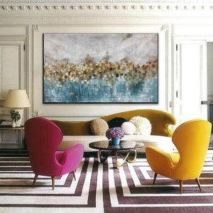 large painting on canvas original, modern abstract painting, large abstract canvas art, living room painting, oversized canvas wall art M298
