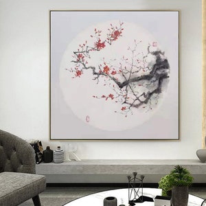 modern abstract painting, large abstract canvas art, floral canvas wall art, flower painting original, large oil painting on canvas A6